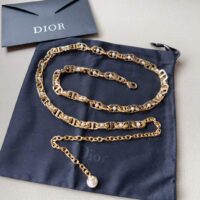 Dior CD Women 30 Montaigne Jolie Chain Belt Gold White Resin Pearls 10 MM (2)