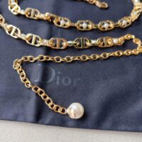 Dior CD Women 30 Montaigne Jolie Chain Belt Gold White Resin Pearls 10 MM (2)