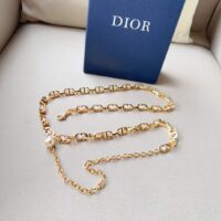 Dior CD Women 30 Montaigne Jolie Chain Belt Gold White Resin Pearls 10 MM (2)