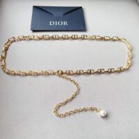 Dior CD Women 30 Montaigne Jolie Chain Belt Gold White Resin Pearls 10 MM (2)