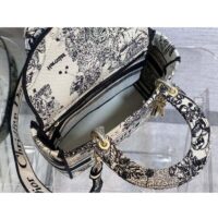 Dior CD Women Medium Lady D-Lite Bag Latte Black Toile de Jouy Zodiac Embroidery (9)