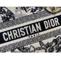 Dior CD Women Medium Lady D-Lite Bag Latte Black Toile de Jouy Zodiac Embroidery (9)