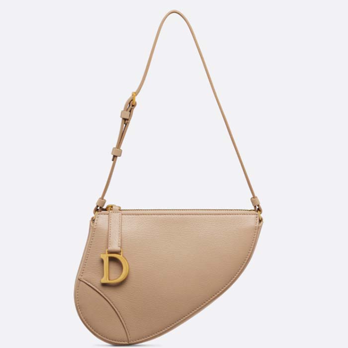Dior CD Women Saddle Rodeo Pouch Biscuit Goatskin