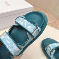 Dior Unisex CD Dioract Slide Technical Fabric Sea Green Allover Butterfly Print (2)