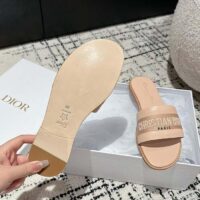 Dior Unisex CD Dway Slide Nude Calfskin Embroidered Cotton (9)