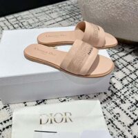 Dior Unisex CD Dway Slide Nude Calfskin Embroidered Cotton (9)