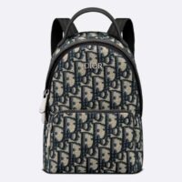 Dior Unisex CD Kids’ Mini Rider Backpack Beige Black Dior Oblique Jacquard (4)