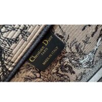 Dior Unisex Large Dior Book Tote Beige Black Toile De Jouy Soleil Embroidery (6)