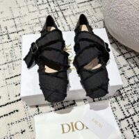 Dior Women CD Dior Songe Ballet Flat Black Fringed Grosgrain (1)