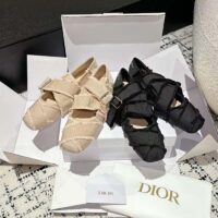Dior Women CD Dior Songe Ballet Flat Black Fringed Grosgrain (1)