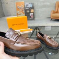 Louis Vuitton LV Unisex Major Loafer Moka Brown Damier Glazed Calf Leather Micro 1AC5XW (9)