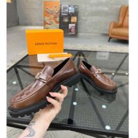 Louis Vuitton LV Unisex Major Loafer Moka Brown Damier Glazed Calf Leather Micro 1AC5XW (9)