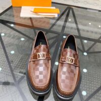 Louis Vuitton LV Unisex Major Loafer Moka Brown Damier Glazed Calf Leather Micro 1AC5XW (9)