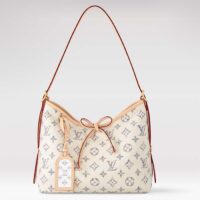 Louis Vuitton LV Women CarryAll PM Multicolor Beige Monogram Jacquard Fabric M24707