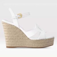 Louis Vuitton LV Women LV Isola Wedge Sandal White Calf Leather Rope Rubber 1ACI8U (5)