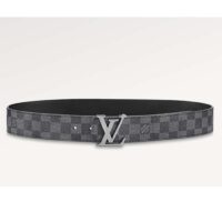 Louis Vuitton Unisex LV Initiales 40 MM Reversible Belt Grey Canvas Calf Leather M0213T (8)