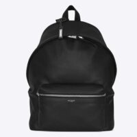 Saint Laurent YSL Unisex City Bacpack Black Matte Calfskin Leather Double Zip (6)