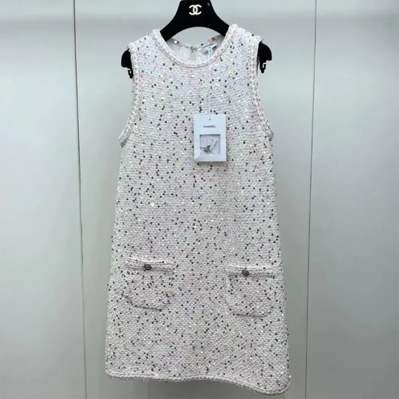 Chanel Women Dress Glittered Tweed & Guipure P76993K11081NV215