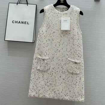 Chanel Women Dress Glittered Tweed & Guipure P76993K11081NV215