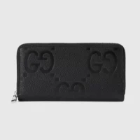 Gucci Unisex Jumbo GG Zip Around Wallet-Black 739484AABY01000 (1)