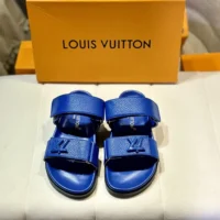 Louis Vuitton LV Unisex LV Sunset Flat Comfort Sandal-Navy 1AD1KF (1)