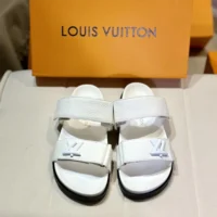 Louis Vuitton LV Unisex LV Sunset Flat Comfort Sandal-White 1AD1LB (1)