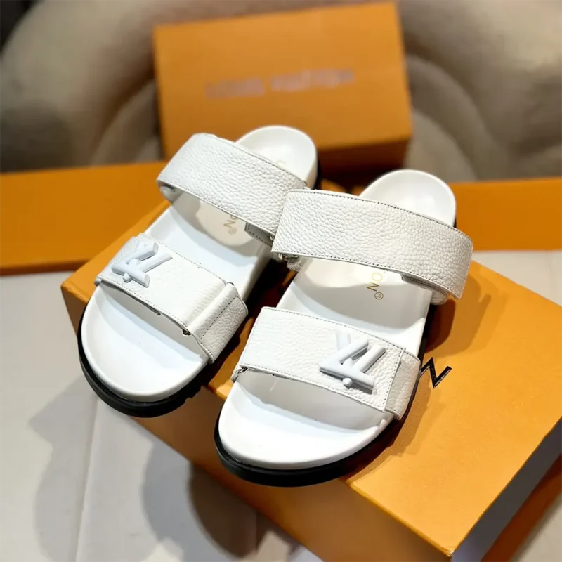 Louis Vuitton LV Unisex LV Sunset Flat Comfort Sandal-White 1AD1LB