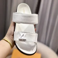 Louis Vuitton LV Unisex LV Sunset Flat Comfort Sandal-White 1AD1LB (1)