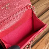 Chanel Women Classic Flap Clutch with Chain Quilted Cavisr Small-Red (1)