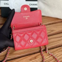 Chanel Women Classic Flap Clutch with Chain Quilted Cavisr Small-Red (1)