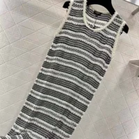 Chanel Women Dress Cotton & Viscose White & Black Sleeveless (1)