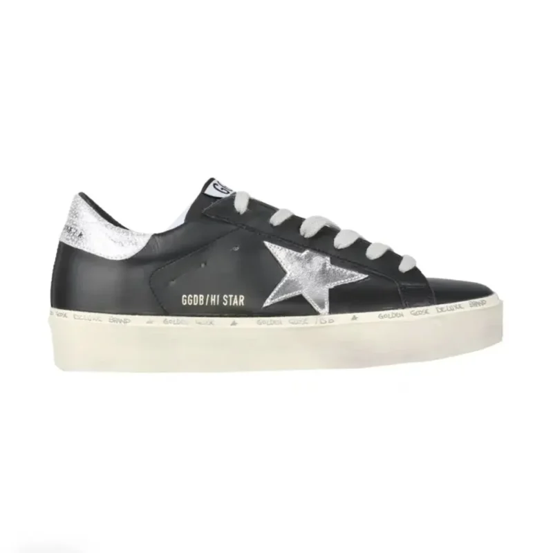 GGDB Unisex Hi Star with Metallic Silver Leather Star and Heel Tab