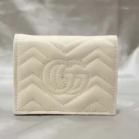 Gucci GG Unisex GG Marmont Card Case Wallet in Matelassé Chevron Leather (1)