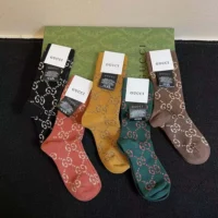 Gucci Unisex 5 Pairs GG Pattern Cotton Blend Socks (9)