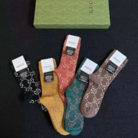 Gucci Unisex 5 Pairs GG Pattern Cotton Blend Socks (9)