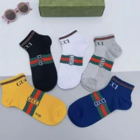 Gucci Unisex 5 Pairs Round Interlocking G Cotton Socks (7)