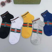 Gucci Unisex 5 Pairs Round Interlocking G Cotton Socks (7)