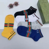 Gucci Unisex 5 Pairs Round Interlocking G Cotton Socks (7)