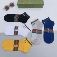 Gucci Unisex 5 Pairs Round Interlocking G Cotton Socks (7)