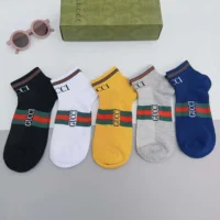 Gucci Unisex 5 Pairs Round Interlocking G Cotton Socks (7)