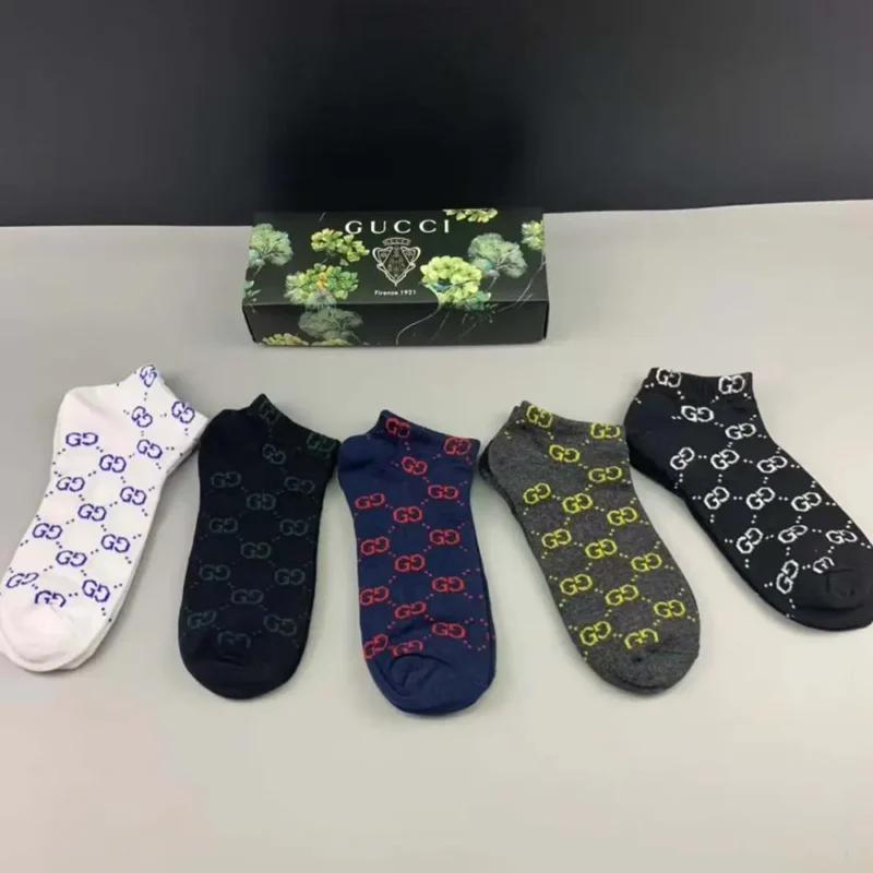 Gucci Unisex 5 pairs Cotton Gucci Socks