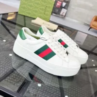 Gucci Unisex GG Ace Sneaker White Leather Green Red Web ‘ACE’ Metal Tag Rubber 4 (1)