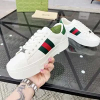 Gucci Unisex GG Ace Sneaker White Leather Green Red Web ‘ACE’ Metal Tag Rubber 4 (1)