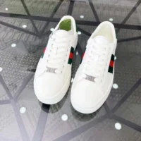 Gucci Unisex GG Ace Sneaker White Leather Green Red Web ‘ACE’ Metal Tag Rubber 4 (1)