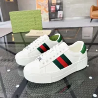 Gucci Unisex GG Ace Sneaker White Leather Green Red Web ‘ACE’ Metal Tag Rubber 4 (1)