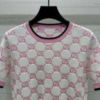 Gucci Women Cotton Crewneck Top with GG Intarsia 788766XKD1R9487 (1)