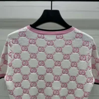 Gucci Women Cotton Crewneck Top with GG Intarsia 788766XKD1R9487 (1)