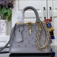 Louis Vuitton Women LV Alma BB in Calfskin Leather-Grey M12561 (1)