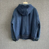 Dior Men Christian Dior Tag Hooded Jacket Blue Cotton Denim (1)