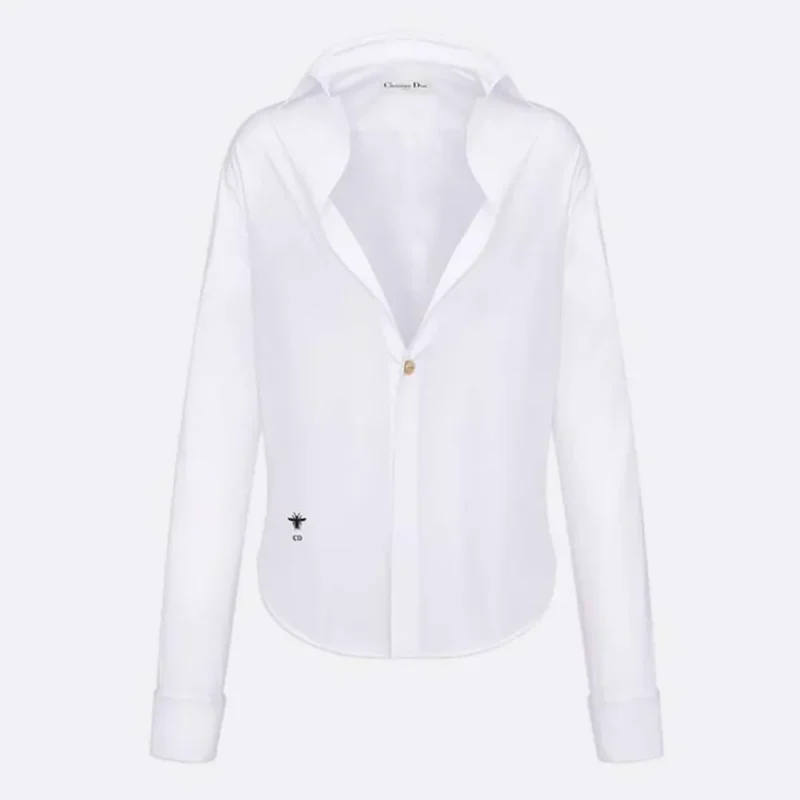 Dior Women Blouse White Cotton Poplin 451B72A3356_X0100